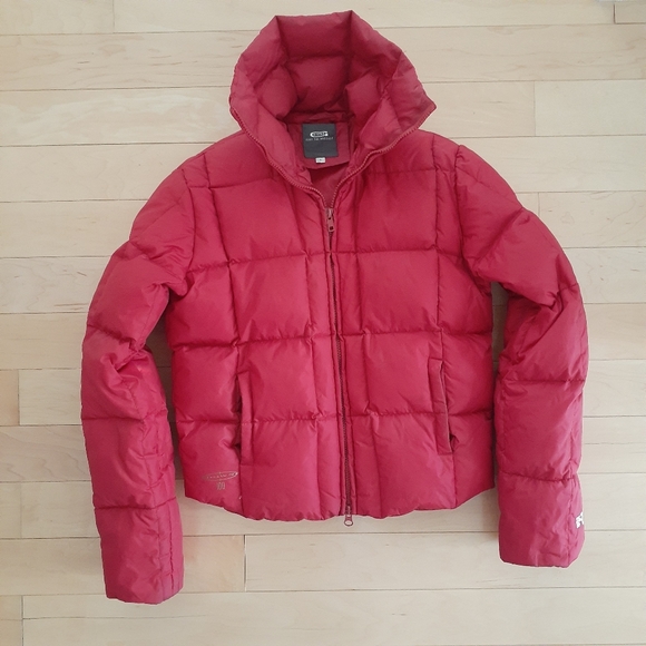 VTG Y2K G-Star Raw Denim Women's Down Jacket Red Size Small Rare - Picture 4 of 11